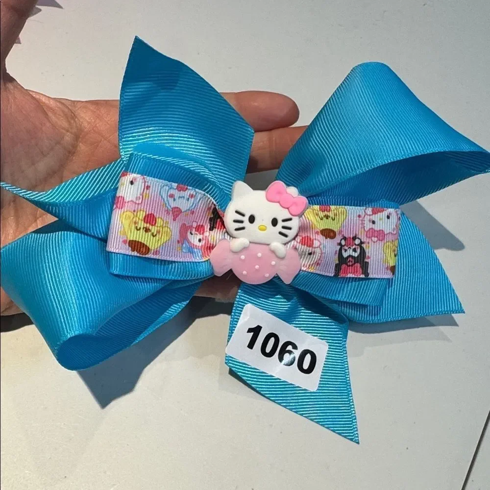 1060 Blue Color Hello Kitty‎ Hair Alligator Clip Bow